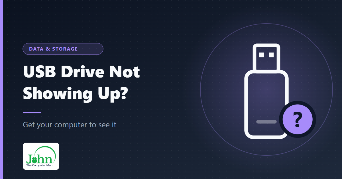 USB drive not showing up?