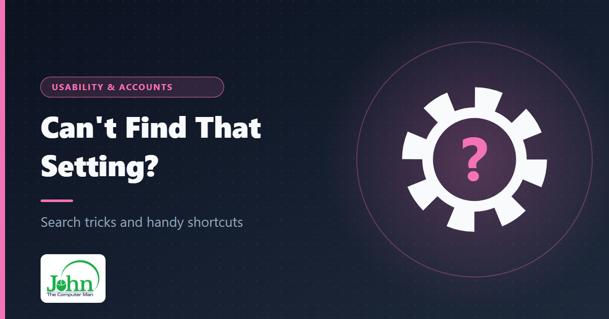 Can't find that setting?